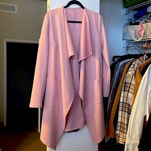Pink trench coat with lapels